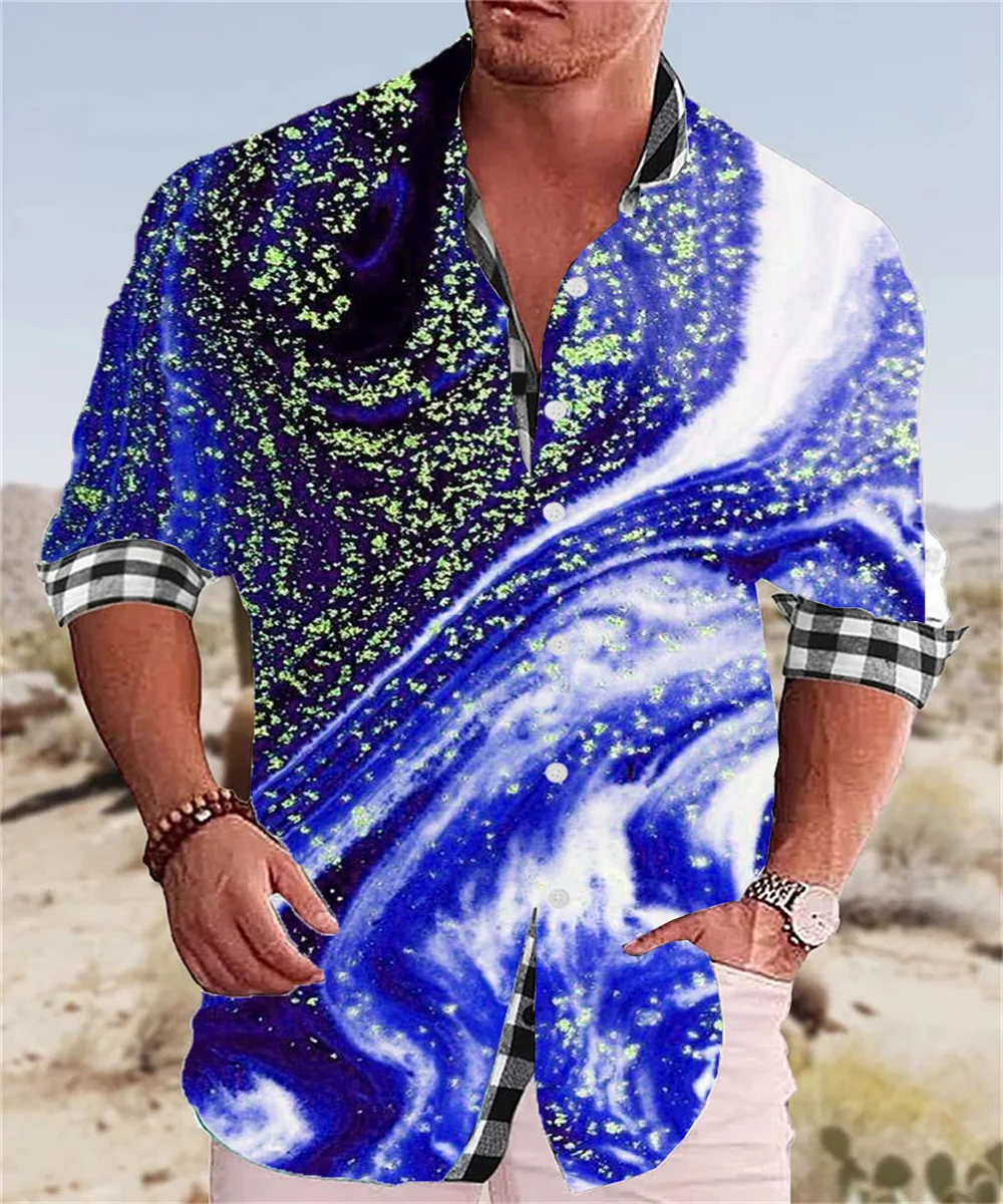 

2023 New Hawaiian Long Sleeve Shirt Graphics 3D Printing Men's Fashion Leisure Summer Long Sleeve Men's Shirt Ball Dress S-6XL