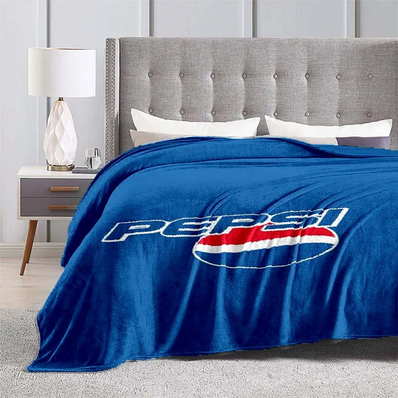 Фото Плюшевый плед с 3D-логотипом Pepsi-Cola для гостиной, офиса, спальни, дома, путешествий, детских подарков, теплый коврик для дивана №4