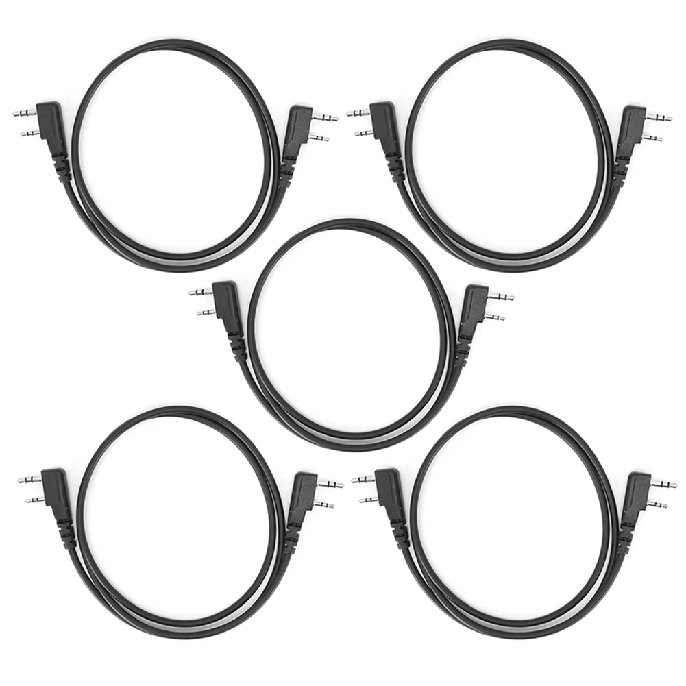 

5Pcs K Heads Copy Cable Two Way Radio 2 PIN Cloning Copying Wire Line Accessories