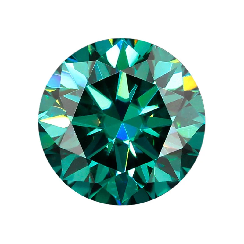 

Изумрудно-зеленый Круглый Муассанит VVS1, незакрепленные камни, 8 сердец, 8 стрелок, синтез цвета, Муассанит, Алмазный тестер для самостоятельного изготовления ювелирных изделий