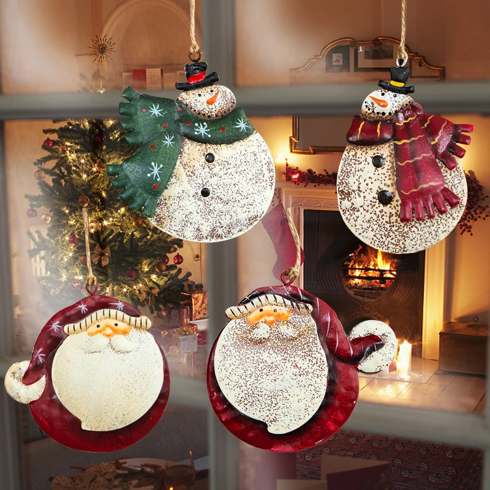 

4pcs Christmas Hanging Decorations Christmas Tree Window Pendants for Office Party Home Cafe