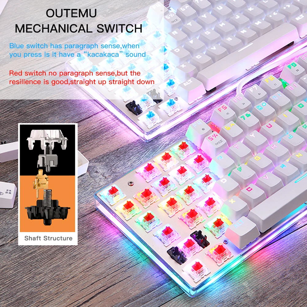 Клавиатура Motospeed K87S игровая Механическая Проводная с RGB-подсветкой 87 клавиш -