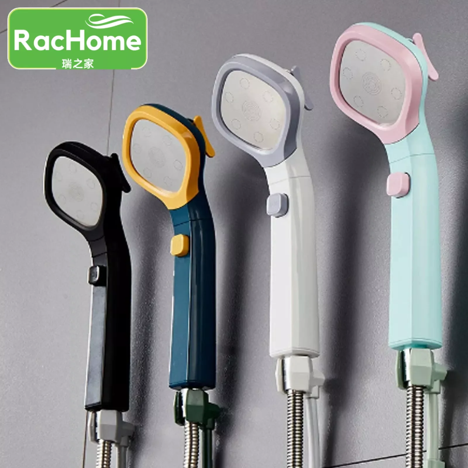 

Shower Head 4 Mode Adjustable High Pressure Water Saving Shower Nozzle With Stop Button Handheld Pressurized Bathroom Accessory