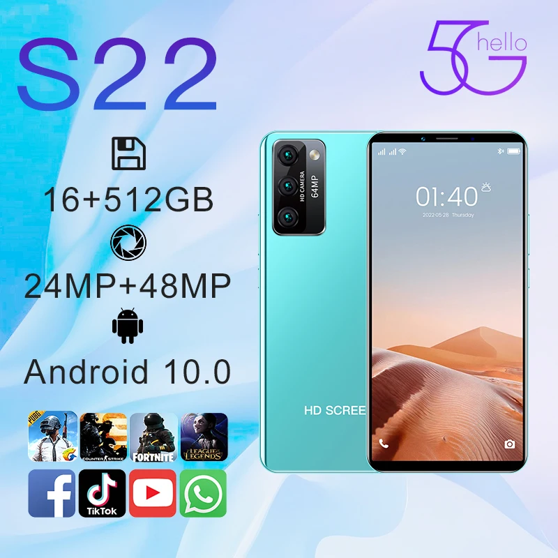 

Смартфон S22 Ultra 16 + 512 ГБ, 6,1 дюйма, 5200 мАч