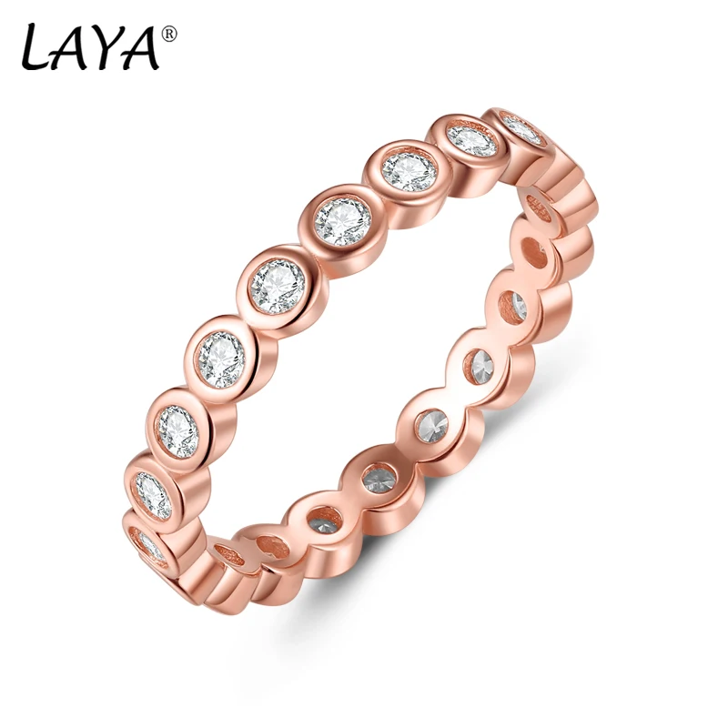 

LAYA 925 Sterling Silver Shining Zircon Finger Ring for Women Trendy Ins style Fashion Dazzling CZ Stone Fine Jewelry Gift