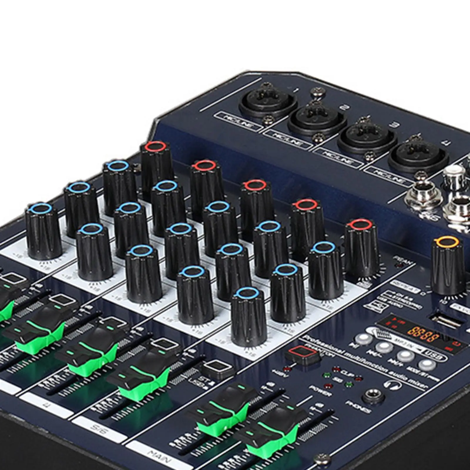 

6 Channel Audio Mixer 48V desk Console System US Adapter Compact Low Noise Sound Mixer Board for Recording Karaoke Studio