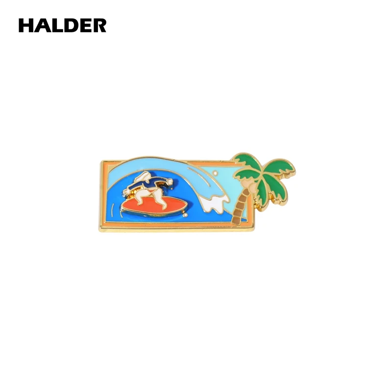 

Холдер для серфинга! Эмалированные булавки для занятий серфингом, креативная брошь с изображением персонажа, значок с движением океана, булавка на лацкан, ювелирное изделие для рюкзака, подарок