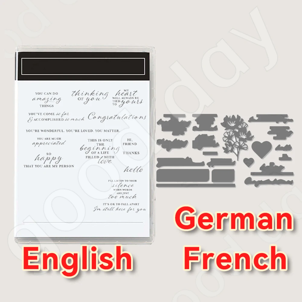 

2023 New Cutting Dies and Stamps Scrapbook Diary Decoration Embossing Template DIY Greeting Card Handmade Emotions Flowers