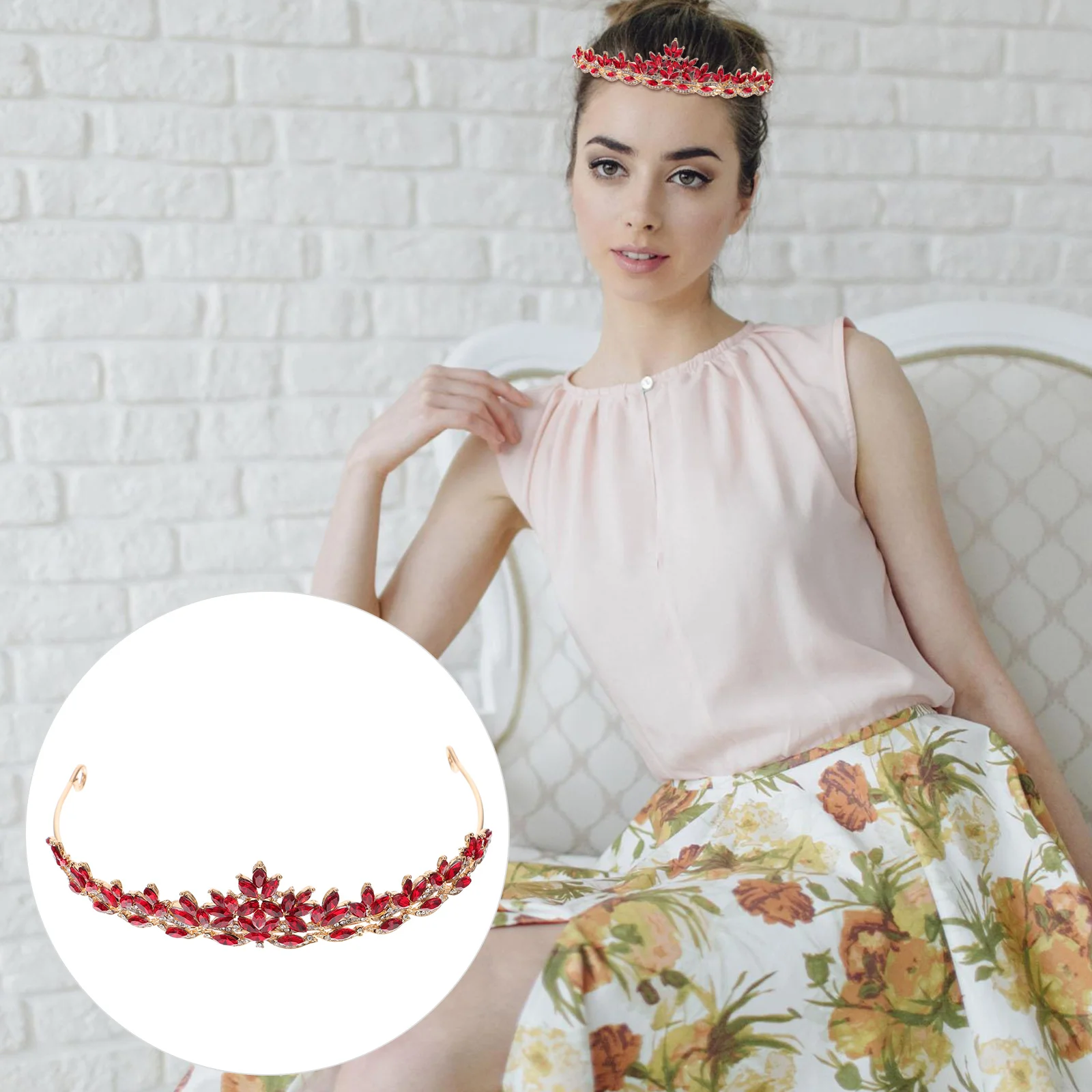 

Prom Crown Wedding Rhinestone Studded Hair Band Accessories Fashion Headdress Jewelry Padded Headpiece Loop Bride