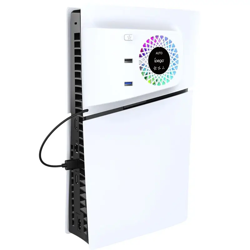 Фото Вентилятор охлаждения Ipega с контролем температуры, USB-хабом и RGB-подсветкой PG-P5S019 для PS5 Slim, для Playstation 5 Slim №5