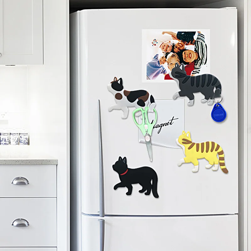 

Вешалка для наклеек на холодильник в виде кошки, креативные наклейки, многофункциональная Магнитная стена, новые милые модные инструменты для сообщений