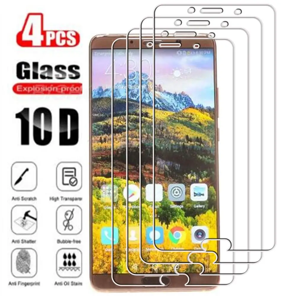 

4Pcs Tempered Glass For Huawei Mate 10 5.9" 2017 ALP-L29, ALP-L09 ALP-AL00 ALP-TL00 Screen Protector Protective Glass Film 9H
