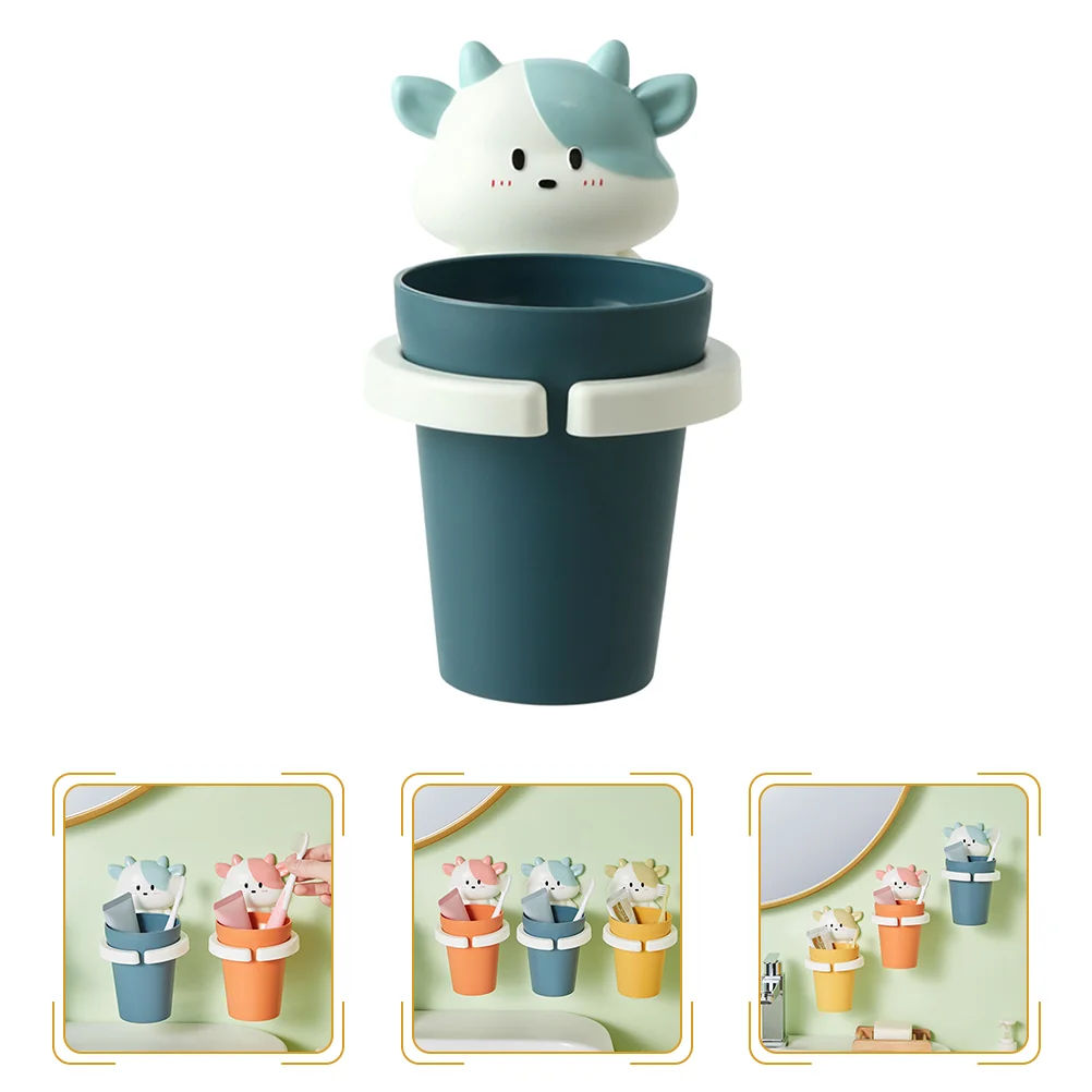 

Holder Cup Wall Bathroom Kids Hanging Cartoon Organizer Mouth Children Rinse Toothpaste S Child Mounted Cute Tooth Unbreakable