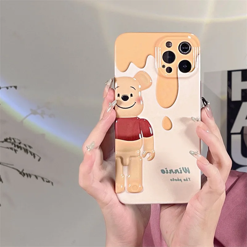 

Cute 3D Honey Bear Phone Case Cover for IPhone 11 12 13 Pro X XR XS Max Shockproof Case for IPhone 13 Cases