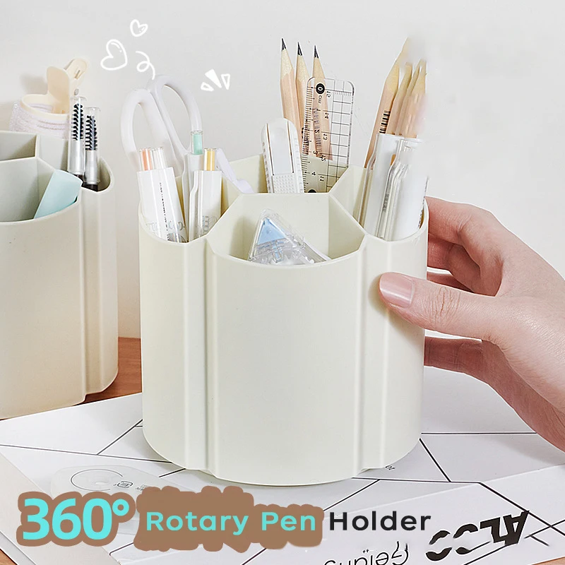 

ins Multifunction 360 Degree Rotating Pen Holder Large Capacity Desktop Storage Box Pencil Organizer makeup brush storage bucket
