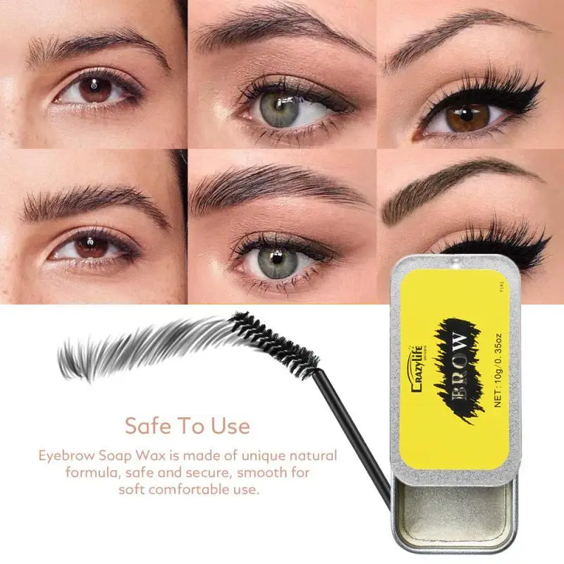

Eyebrow Style Soap Transparent Wax Fluffy Eyebrow Styling Gel Makeup With Brush Waterproof Long Lasting Brow Soap Cosmetics