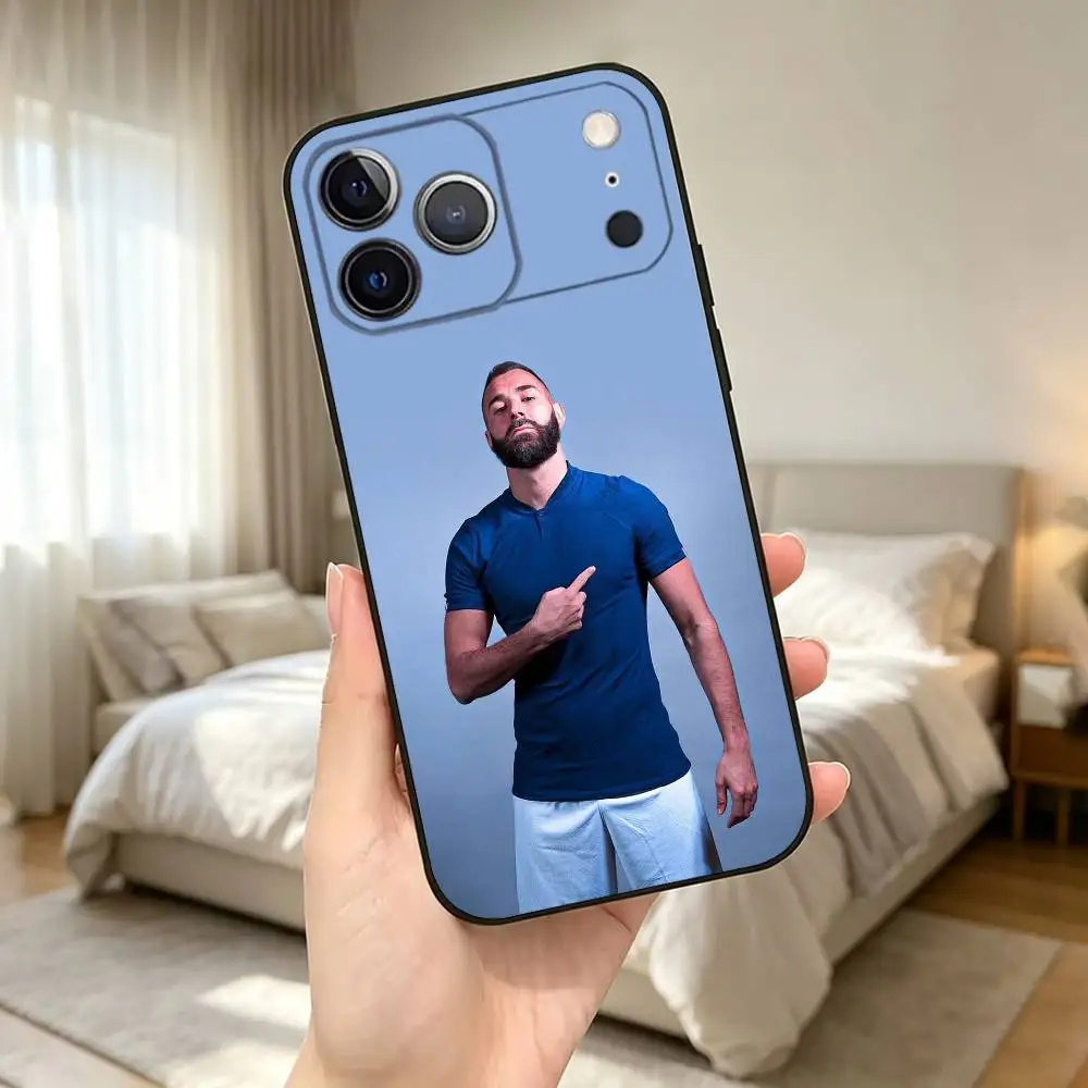 Фото Чехол для телефона Karim Benzema-A F-Football для iPhone 17, 16, 15, 14, 13, 12, 11 Plus, Pro Max и других моделей, мягкий черный чехол, подарок. №2
