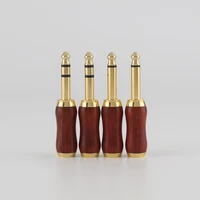 wh806 red sandalwood 6 35 rosewood gold plating 6 35 stereo 6 5mm male socket wire connector microphon