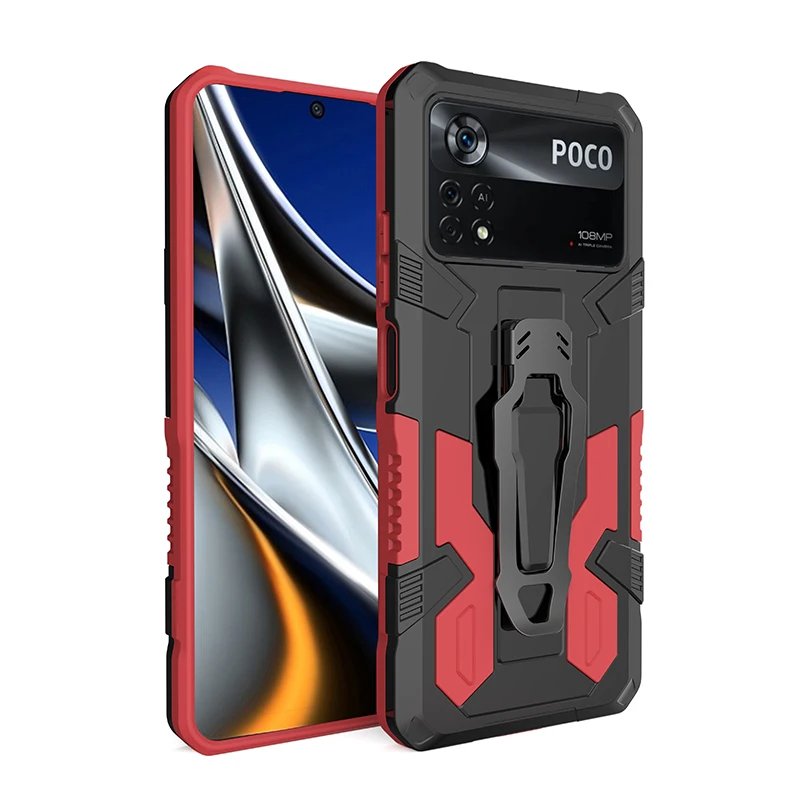 

Armor Shockproof Case For Xiaomi Redmi Note 9 10 5G 11S POCO F3 M3 X3 Pro Magnetic Metal Belt Clip Soft TPU Hard PC Phone Cover