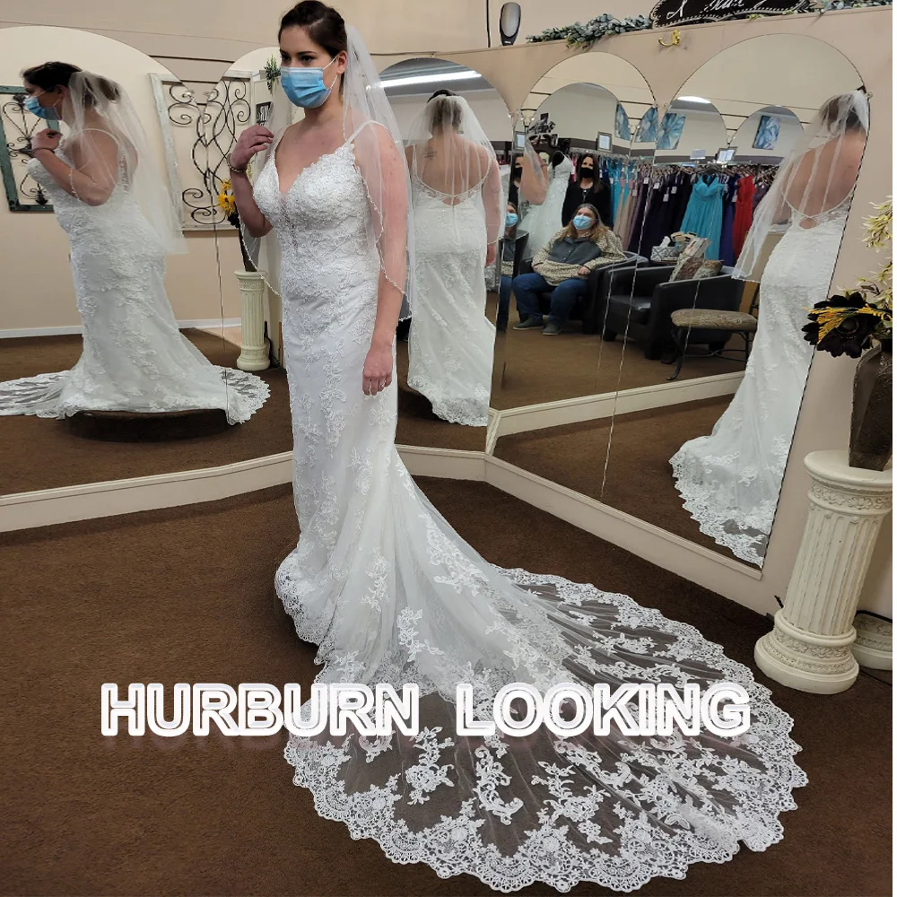 

Изысканное свадебное платье HERBURN, свадебное платье с аппликацией, со шлейфом, на тонких бретелях, 2023