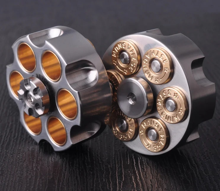 Brass+Stainless steel Hand Twisting Spinning Top Gyro Gyroscope Bearing Spinner  EDC Decompression Toy enlarge