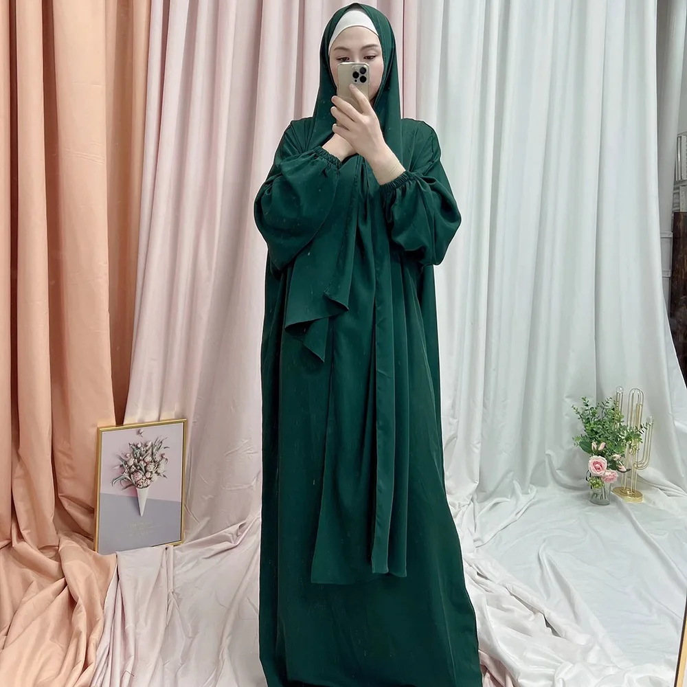 Ид Рамадан исламский джилбаб для женщин однотонное мусульманское платье