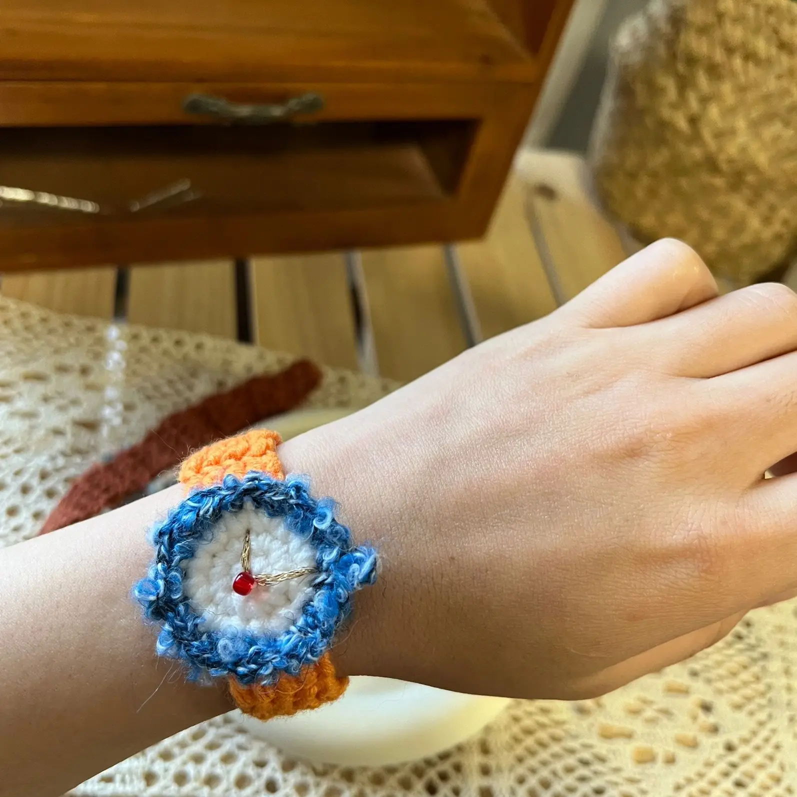 Готовые Оригинальные милые Ретро часы ручной работы шерстяные браслеты для