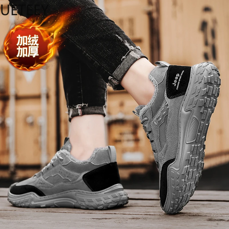 Мужские ботинки сохраняющие тепло мужские уличные бархатные утепленные зимние