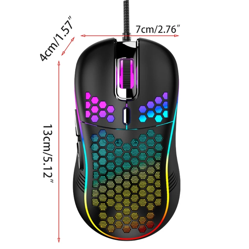 USB Wired Gaming Mouse Mechanical Mice USB Luminous Light Mouse 7200DPI Adjustable Optical Gamer Mouse for PC Computer Game images - 6