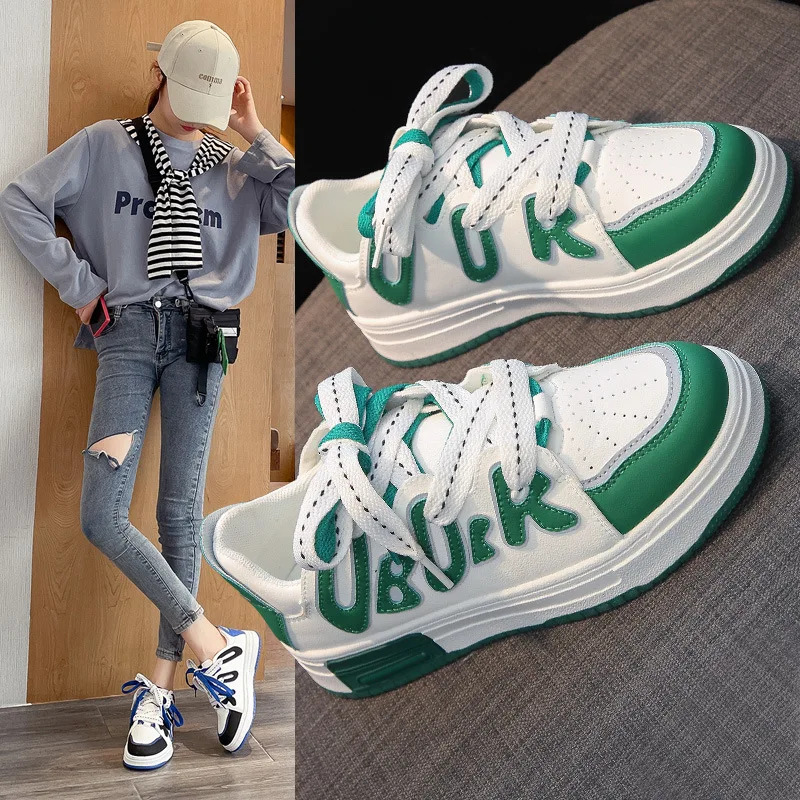 

Luxury Flats Shoes for Women Sneakers Fashion Mixed Colors Low Cut Lace-up Zapatos De Mujer Casual Women's Vulcanize Shoes 2022
