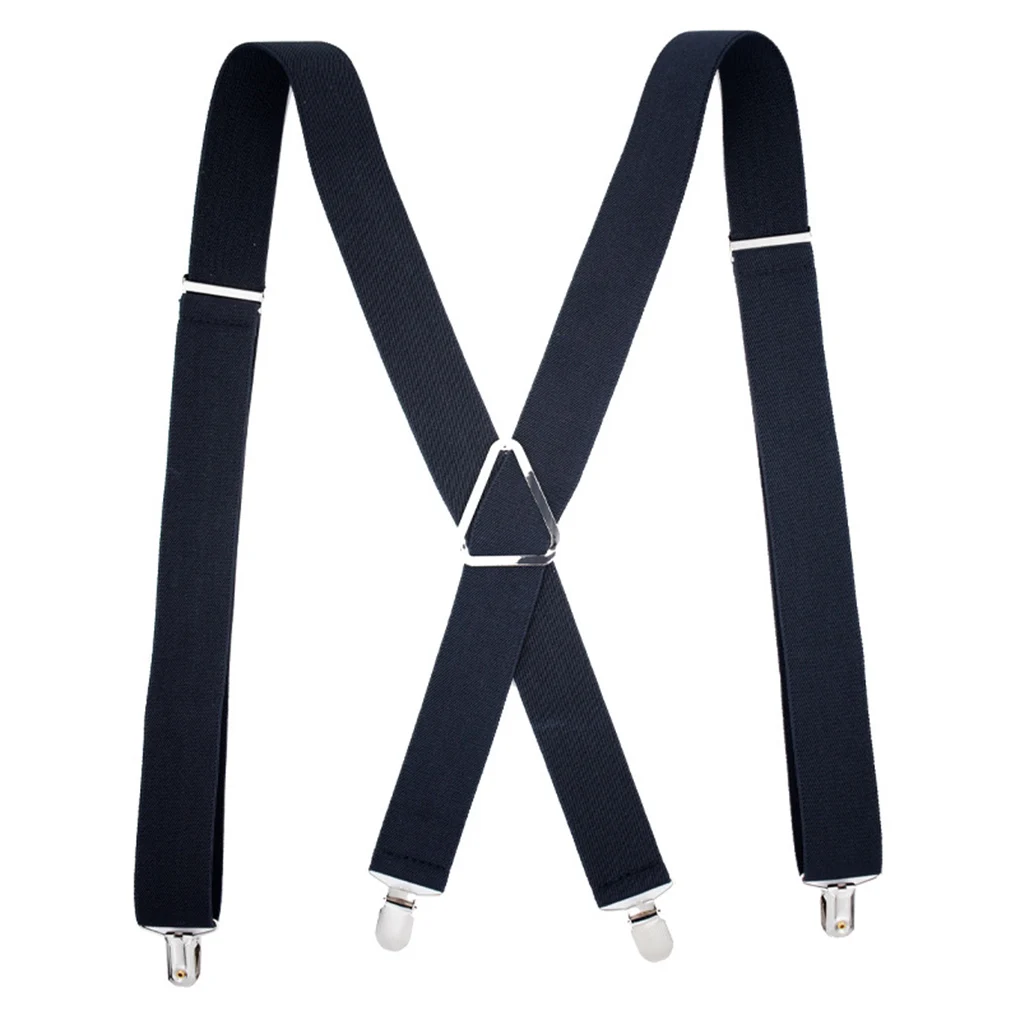 

Men Wide Adjustable Straight Brace with Clips X-Back Double Shoulders Suspender