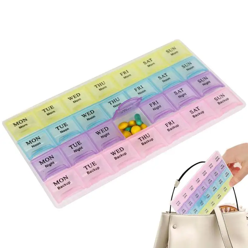 

Weekly Pill Organizer Mini Pill Box For Travel To Hold Plenty Of Fish Oils Portable Vitamin Case And TabletsBox Medium