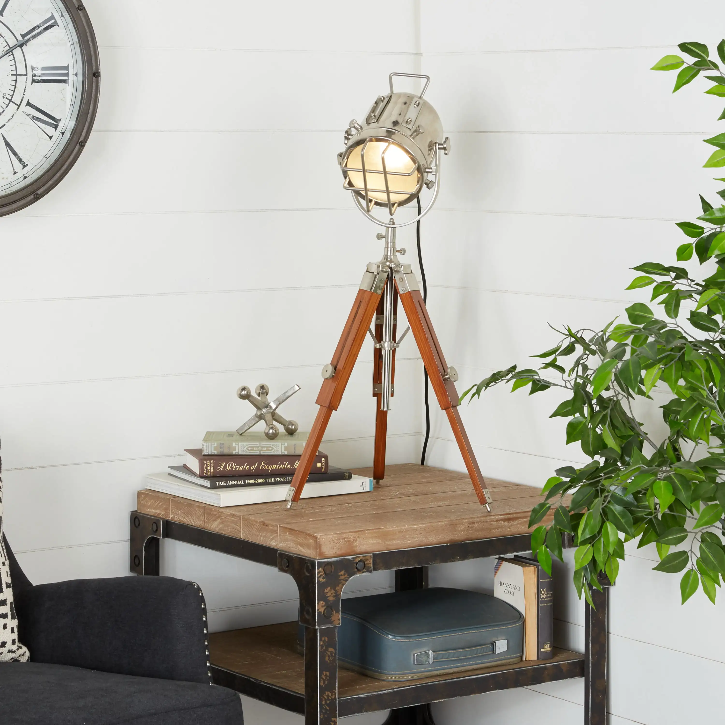 

Brown Metal Industrial Desk Lamp 30"