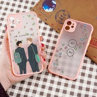 heartstopper nick and charlie cartoon phone case matte transparent for iphone 7 8 11 12 13 plus mini x xs xr pro max