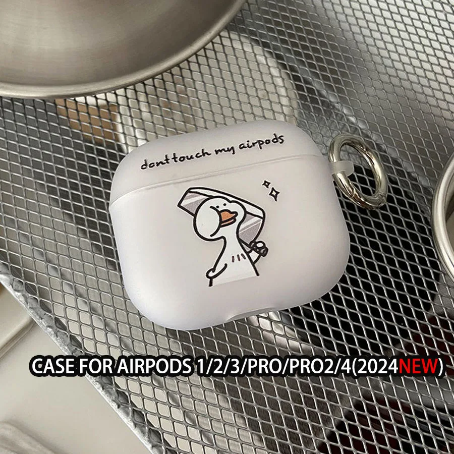 Чехол Cute Duck Do Not Touch My Airpods для 2 3 4 Pro чехол беспроводных наушников Gen Box забавный