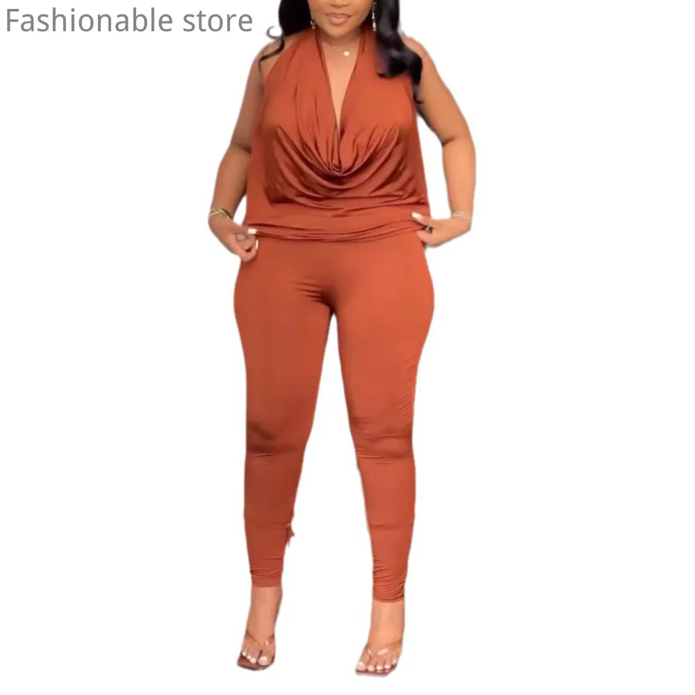 Женский пикантный однотонный топ с лямкой на шее и открытой спиной