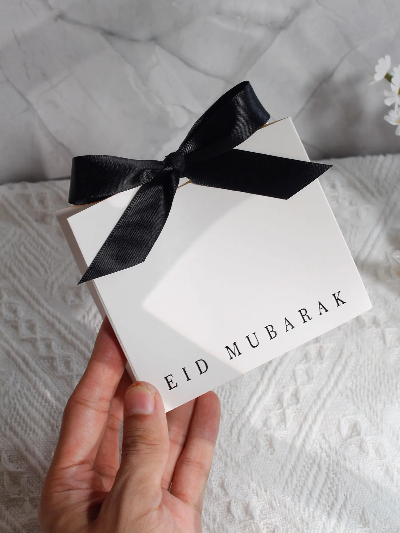 Подарочные коробки Eid Mubarak картон черные и белые