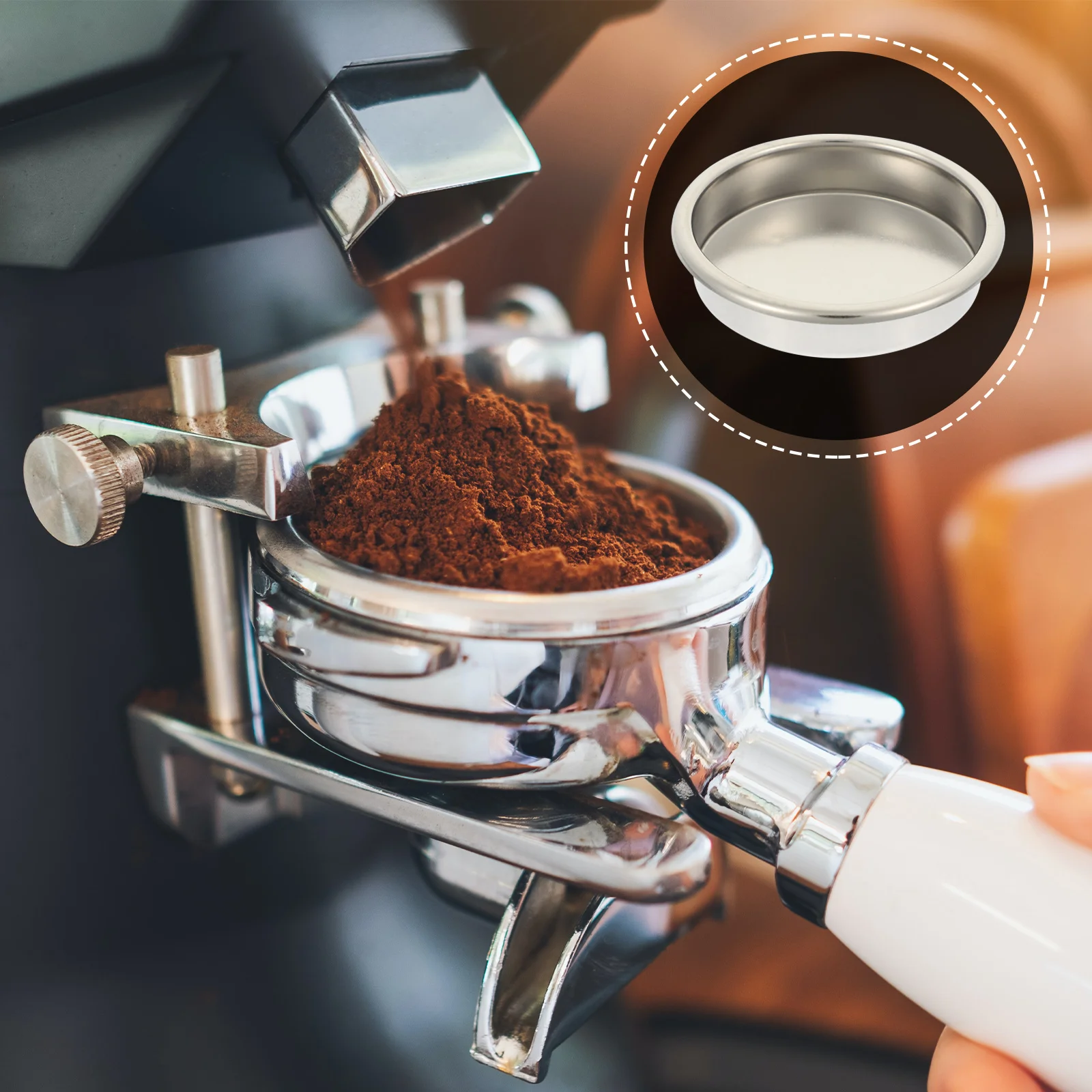 

Coffee Filter Machine Blind Espresso Backflush Bowl Insert Metal Supply Maker Parts Disk Steel Stainless Replacement Basket