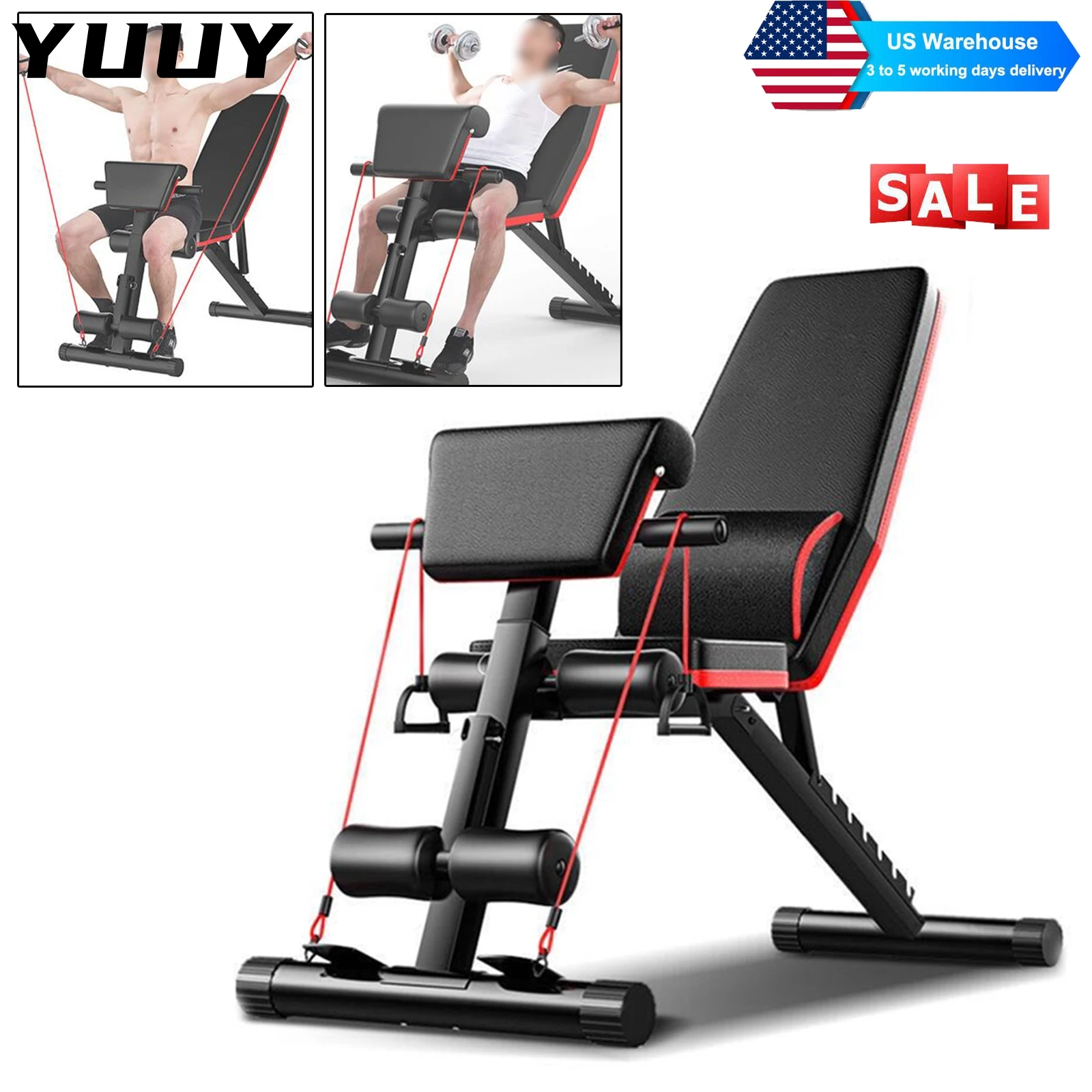   Adjustable Weight Bench 160kg Weight Capacity Incline Decline Exercise Bench for Home Gym Full Body Strength Training Sit-Up 