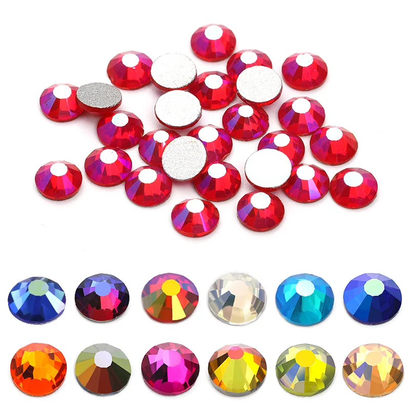 

25 Pieces ss3-ss30 Self-adhesive loose rhinestones Glitter round Sewing accessories garment bags shoes glass Top rhinestones