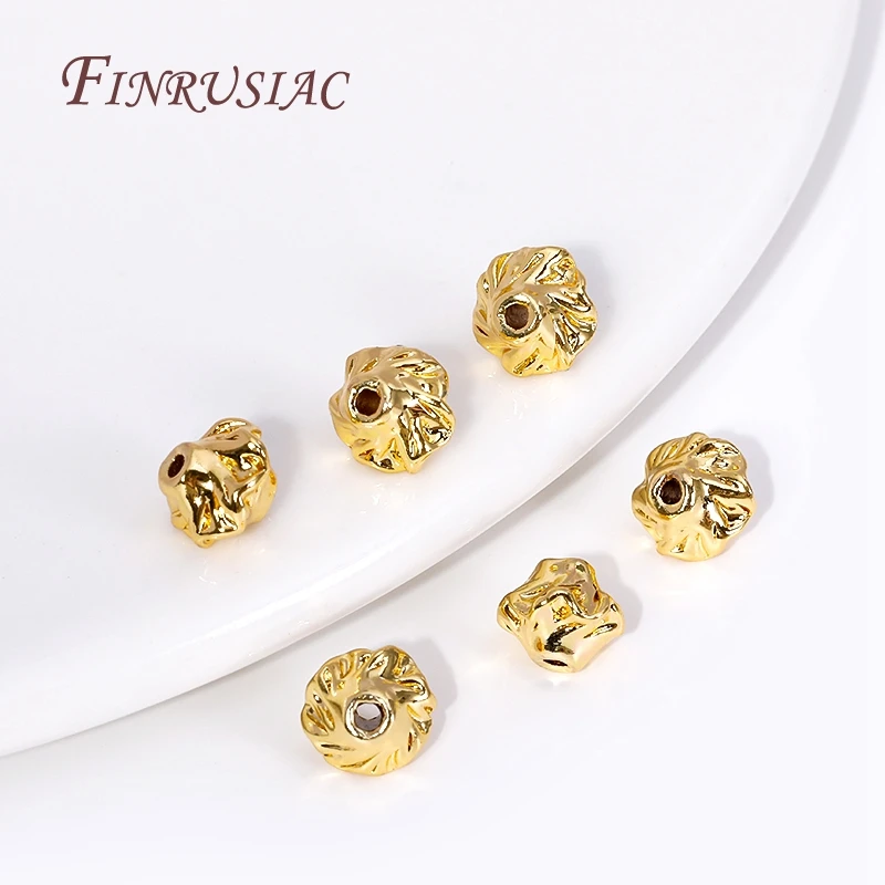 

разделительные бусины X 7 мм 18K позолоченные Изящные цветочные разделительные бусины, латунные металлические разделители, бусины, аксессуары для изготовления ювелирных изделий, оптовая продажа