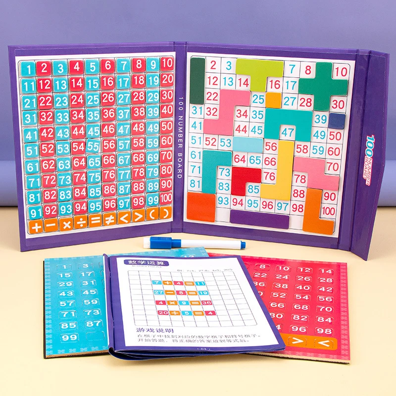 

subbt Paper Montessori Math Toy Kids Hundreds of Boards Digital Computing Math Toy Number Operation Teaching Aids Education Gift