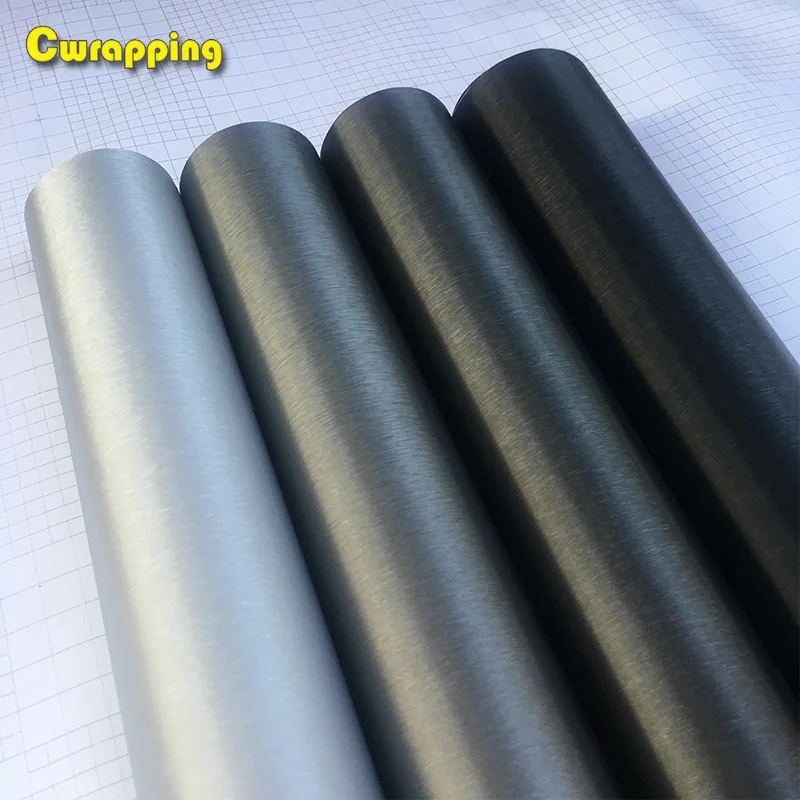 

30cmx100cm Car styling Silver Matte Brush Metallic Vinyl Film Car Wrapping Sticker Decal Bubble Free Brushed Foil for Motorcycle