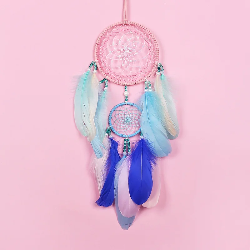 

Color Dream Catcher Wall Hanging for Girl, Feather Pendant, Bedroom Decoration Gift