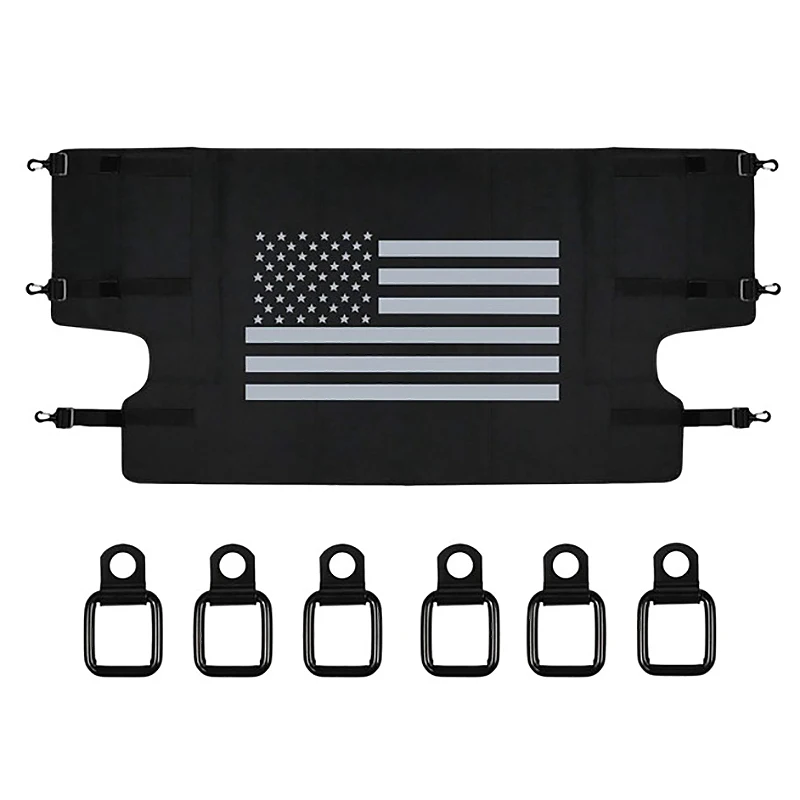 

Cargo Cover Shield Pad Rear Trunk Protector Shade US Flag For Jeep Wrangler 2007-2018 JK JKU
