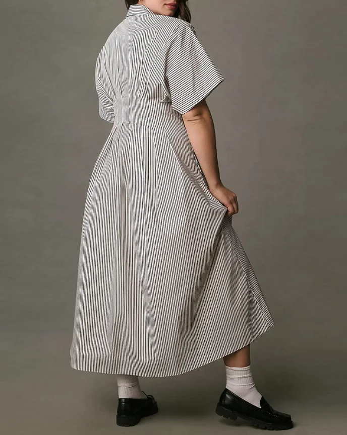 Повседневные женские платья платья-рубашки в полоску с принтом Летние новые
