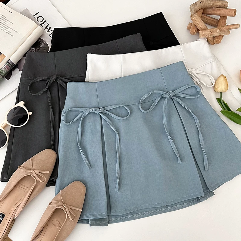 Женская Милая Мини-юбка ITOOLIN С Оборками Трапециевидной Формы Высокой Талией