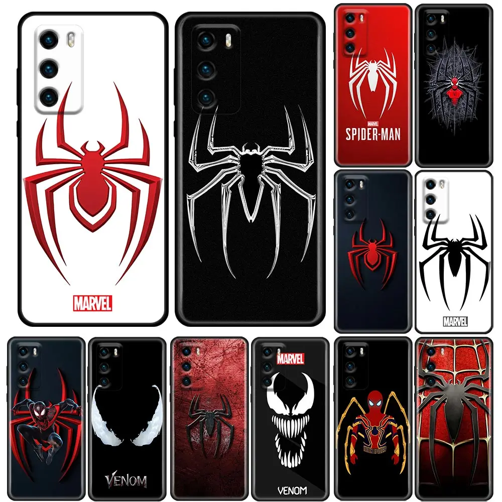 

Silicone Phone Case For Huawei P30 P40 P20 P10 Lite P50 Pro P Smart Z 2019 Soft Silicone Back Cover Coque Marvel Spiderman Logo