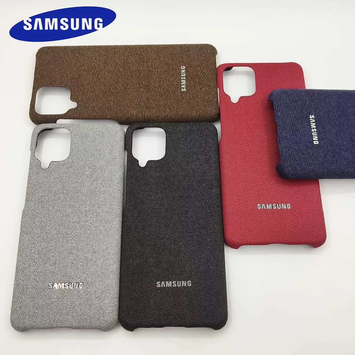 

Cover SAMSUNG S21 S20 Ultra Plus S21 FE Case Fabric Leather Canvas Pattem Phone Cover Protective For Galaxy A12 M51 M31 A31