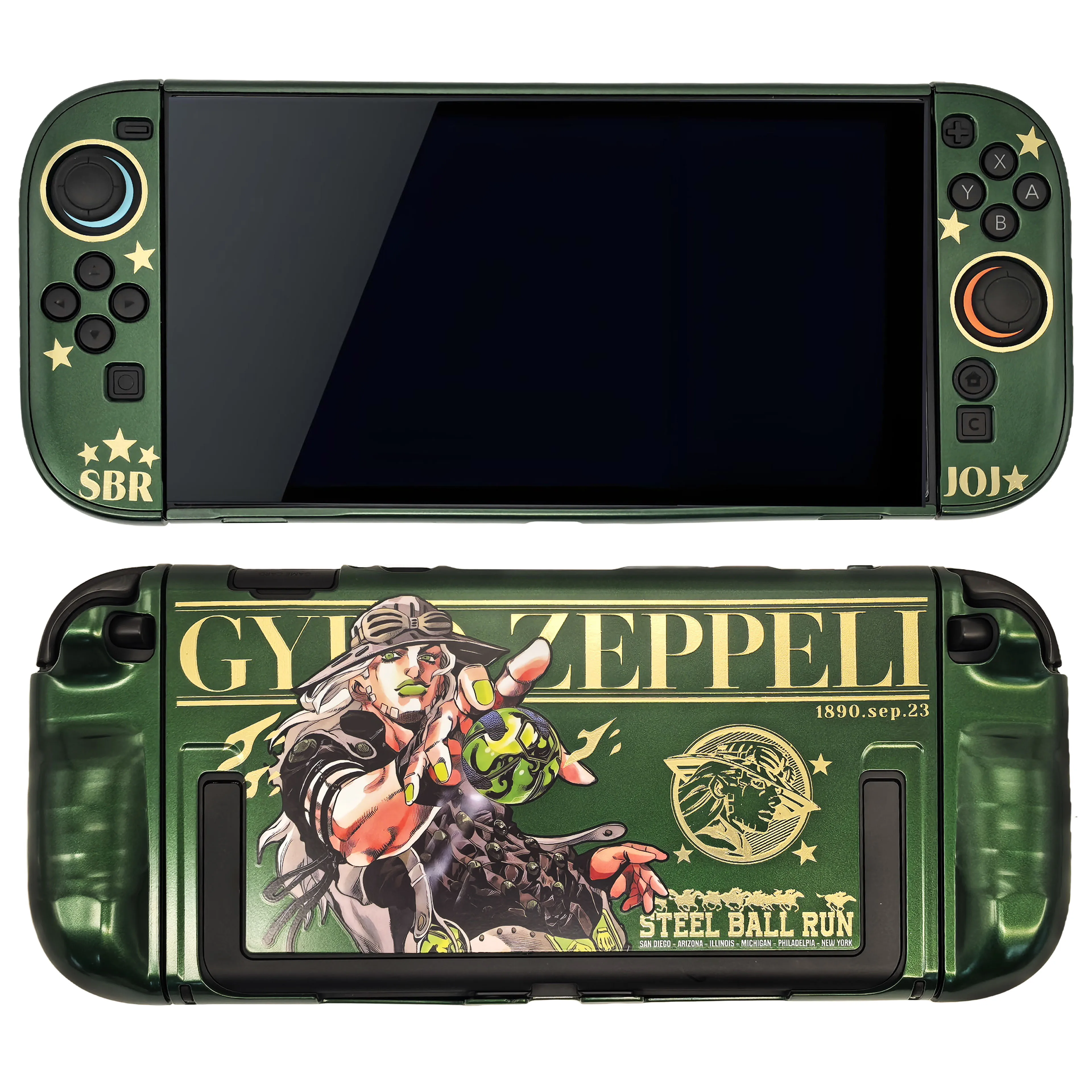 Фото Защитный чехол Gyro Zeppeli с золотым тиснением для Switch 2, разделенный корпус из двух частей - аксессуары для консоли NS2, игровой чехол №2